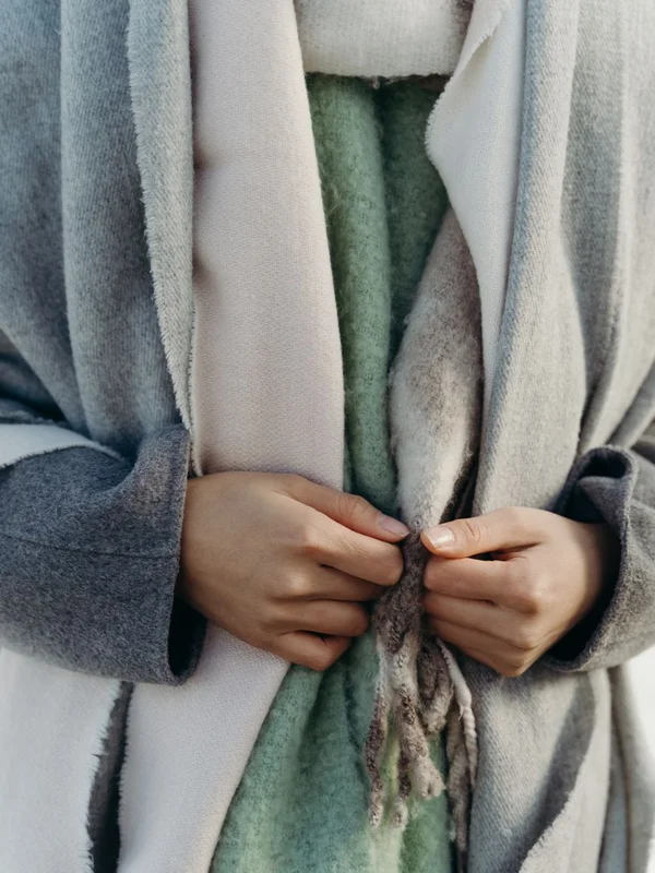 Brushed Cashmere Wrap Scarf front view