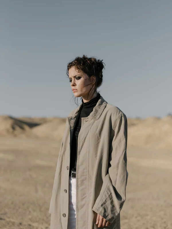 Double-Faced Wrap Trench front drape