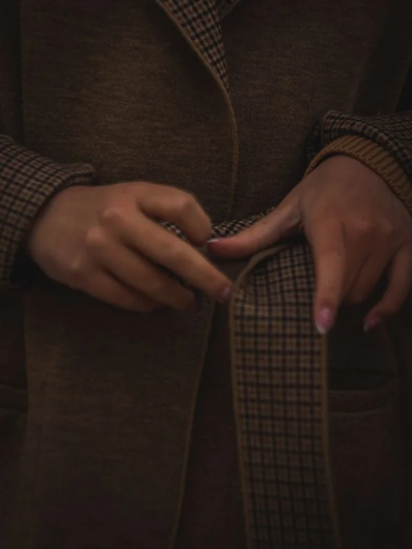 Belted Wool Robe Coat styled view