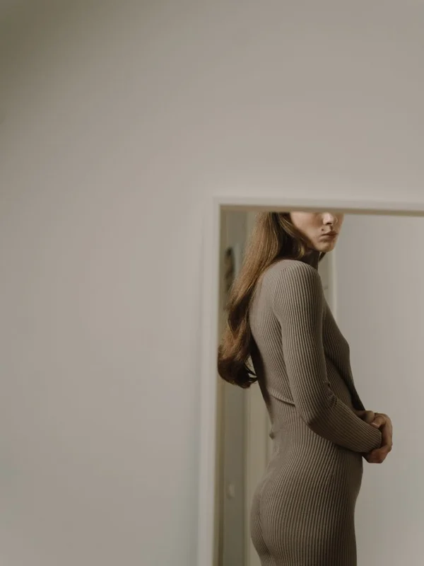 Ribbed Knit Merino Midi Dress portrait