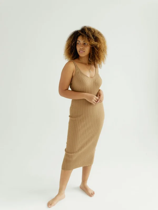 Ribbed Knit Merino Midi Dress alternate view