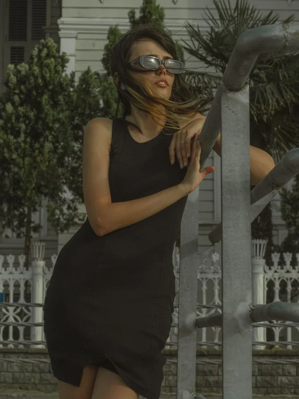 Sculptural Crepe Shift Dress alternate view