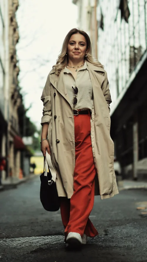 Layering the Cocoon Coat over monochrome poplin